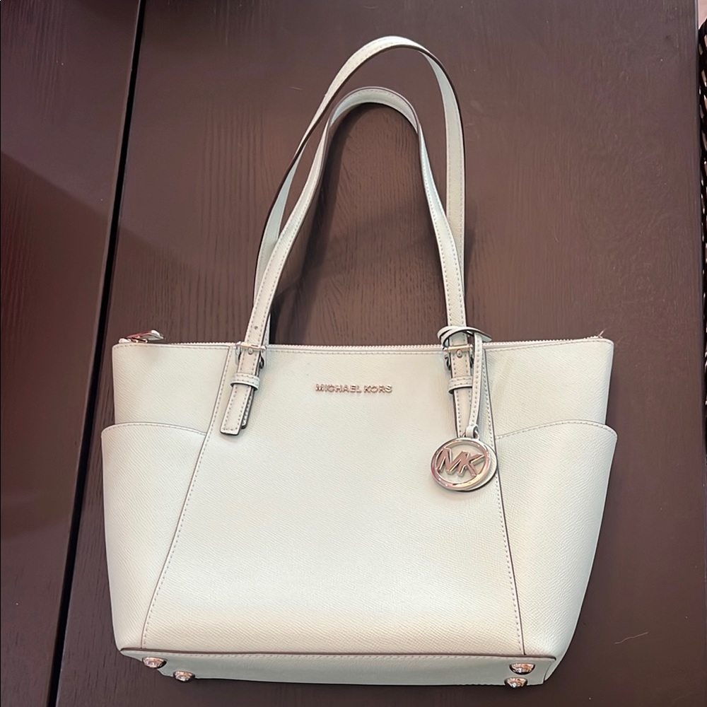 Michael Kors aqua Saffiano Leather Tote